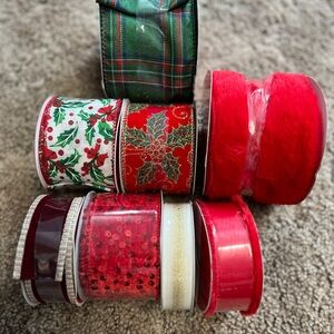 Festive Holiday Ribbon Set - Red and Green